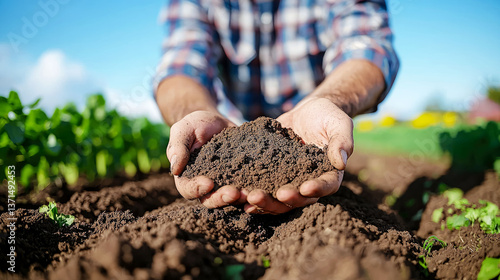 Enriching the Earth: A Farmer's Hands Hold the Promise of a Bountiful Harvest