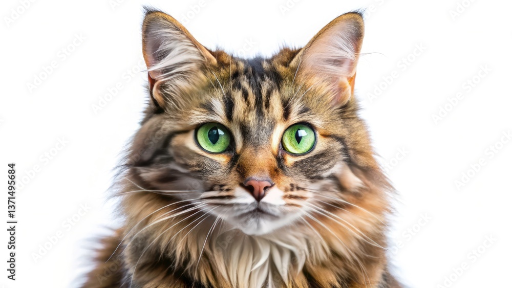 Green Eyed Cat Bokeh Photography: Stunning Fur Pattern, Curious Expression, Nature Background Green Eyed Cat Bokeh Photography: Stunning Fur Pattern, Curious Expression, Nature Background