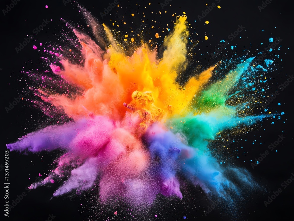 Naklejka premium Colorful Powder Explosion