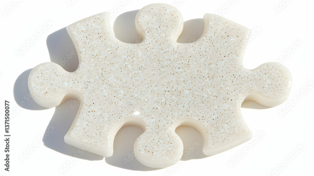 Obraz premium Isolated White Puzzle Piece On White Background Abstract Photo