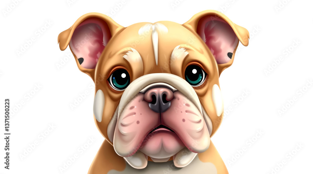 Naklejka premium Adorable Bulldog Puppy in Soft Golden Light