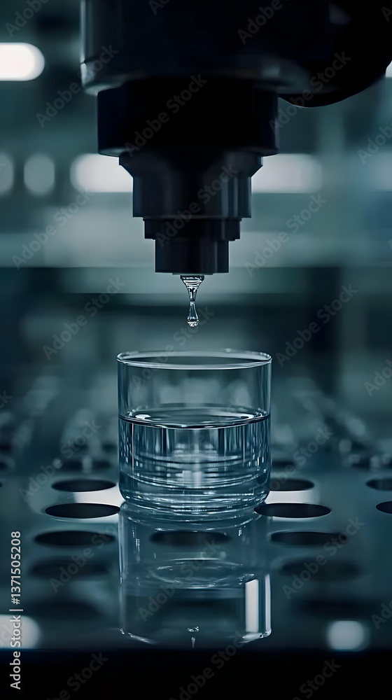 Photo A Glass Recieving Droplets Of Water From A Machine In Cool Color Photo A Glass Recieving Droplets Of Water From A Machine In Cool Color