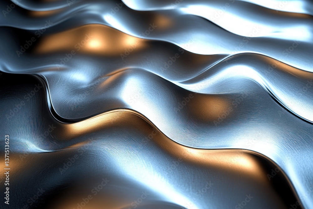 Obraz premium Shiny Silver Metallic Background Texture with Micro-grain Details in Soft Natural Light