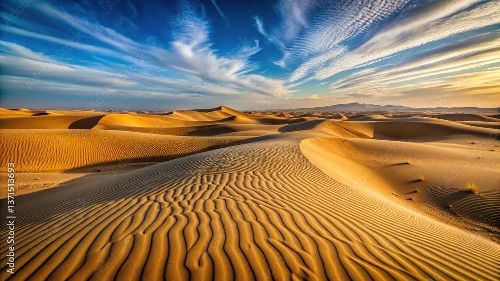 Naklejka premium Desert landscape with sandy dunes and winding tracks , track winding, desert, track winding