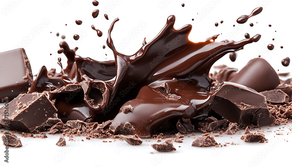 Fototapeta premium Chocolate Splash on White Background