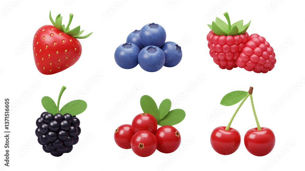 Fresh Berry Assortment with Strawberry Raspberry Blueberry and Cherry Fresh Berry Assortment with Strawberry Raspberry Blueberry and Cherry