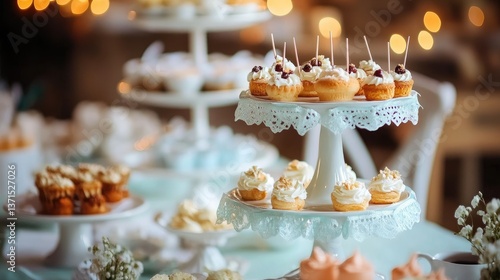Wallpaper Mural A beautifully arranged dessert table featuring an array of cupcakes and sweets for a celebration Torontodigital.ca