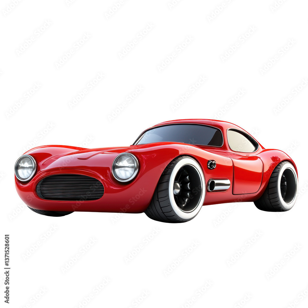 Red car with white rims on a black background showcasing a sleek modern design and vibrant color contrast Red car with white rims on a black background showcasing a sleek modern design and vibrant color contrast
