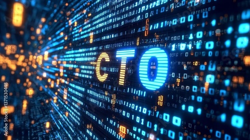 The design represents the role of Chief Technology Officer in technology.