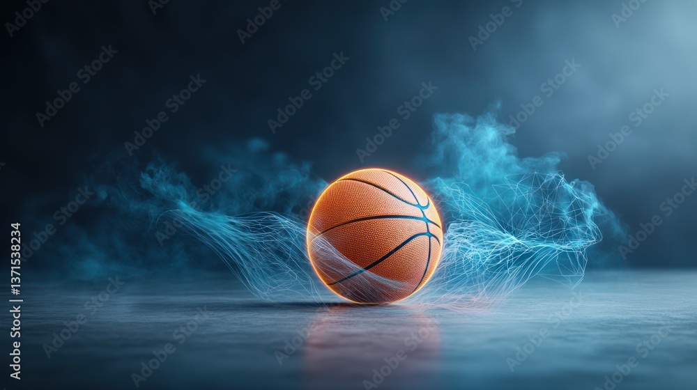 Basketball in a dramatic setting Basketball in a dramatic setting
