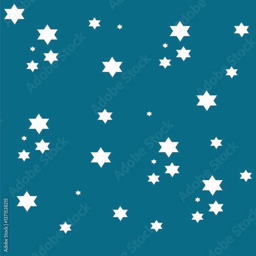 Wallpaper Mural Playful scattered pattern of white stars on a deep teal background. Fun and whimsical design, perfect for kids decor, wallpapers, textiles, stationery, apps, and cheerful digital backgrounds. Torontodigital.ca