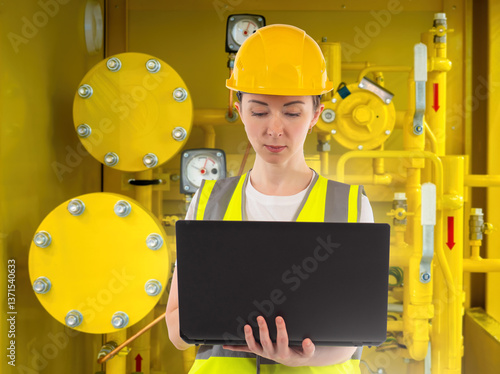 Woman engineer at gas compa...