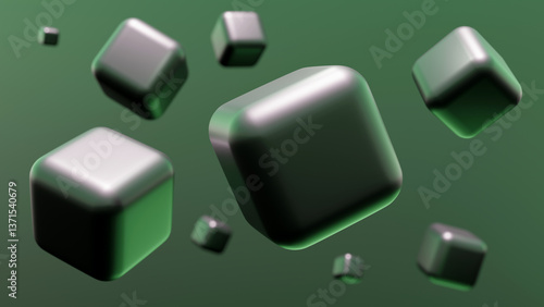 Green background. Volumetri...