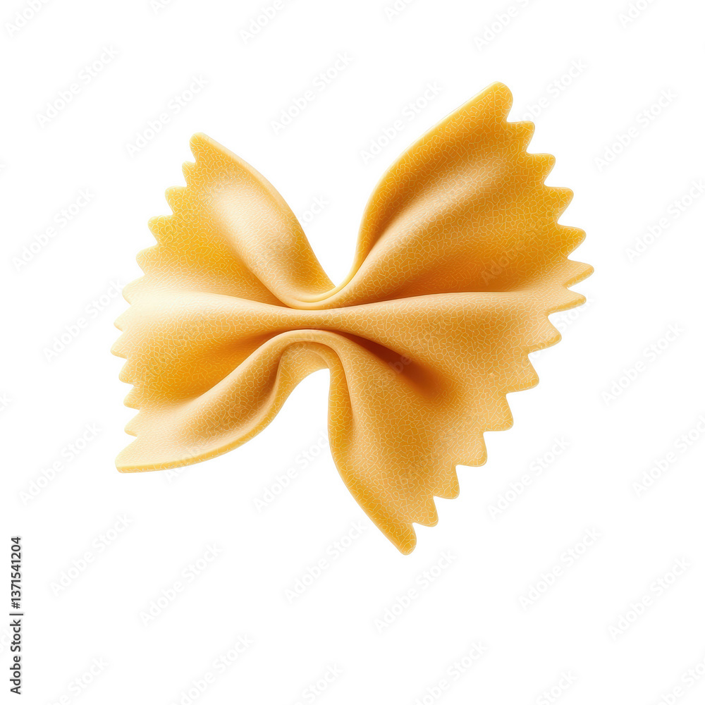 Fototapeta premium Farfalle Pasta: The perfect bow-tie pasta ready to be transformed into a delicious meal, beautifully captured and presented in this inviting visual.