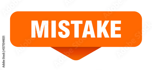 mistake sticker. mistake sign on transparent background