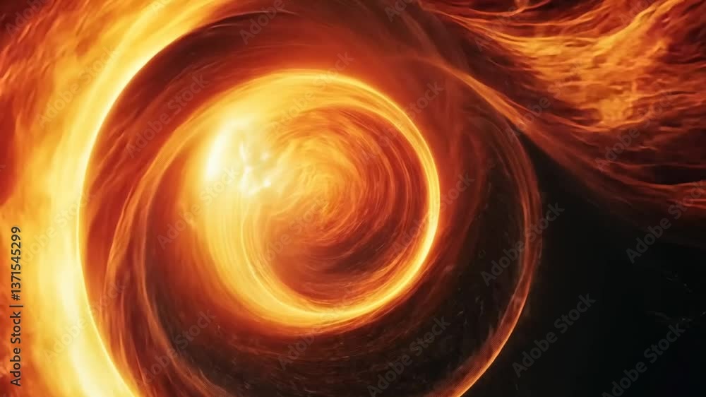 Fiery Swirl: Mesmerizing Animation of a Molten, Energy Vortex with Fluid Motion Fiery Swirl: Mesmerizing Animation of a Molten, Energy Vortex with Fluid Motion