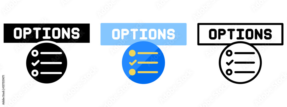 Options Web Interface Button Icon, Collection of Line, Glyph and Flat, Line, Glyph, Flat, Set of Line Glyph and Flat Icon Options Web Interface Button Icon, Collection of Line, Glyph and Flat, Line, Glyph, Flat, Set of Line Glyph and Flat Icon