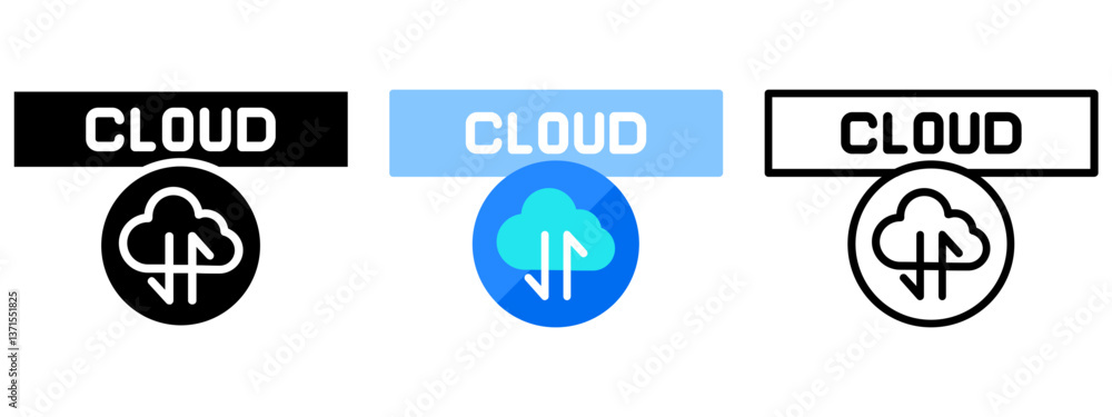 Cloud Sync Web Interface Button, Collection of Line, Glyph and Flat Web interface button Cloud Sync Web Interface Button, Collection of Line, Glyph and Flat Web interface button