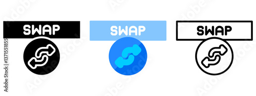 Swap Web Interface Button Icon, Collection of Line, Glyph and Flat, Line, Glyph, Flat, Set of Line Glyph and Flat Icon