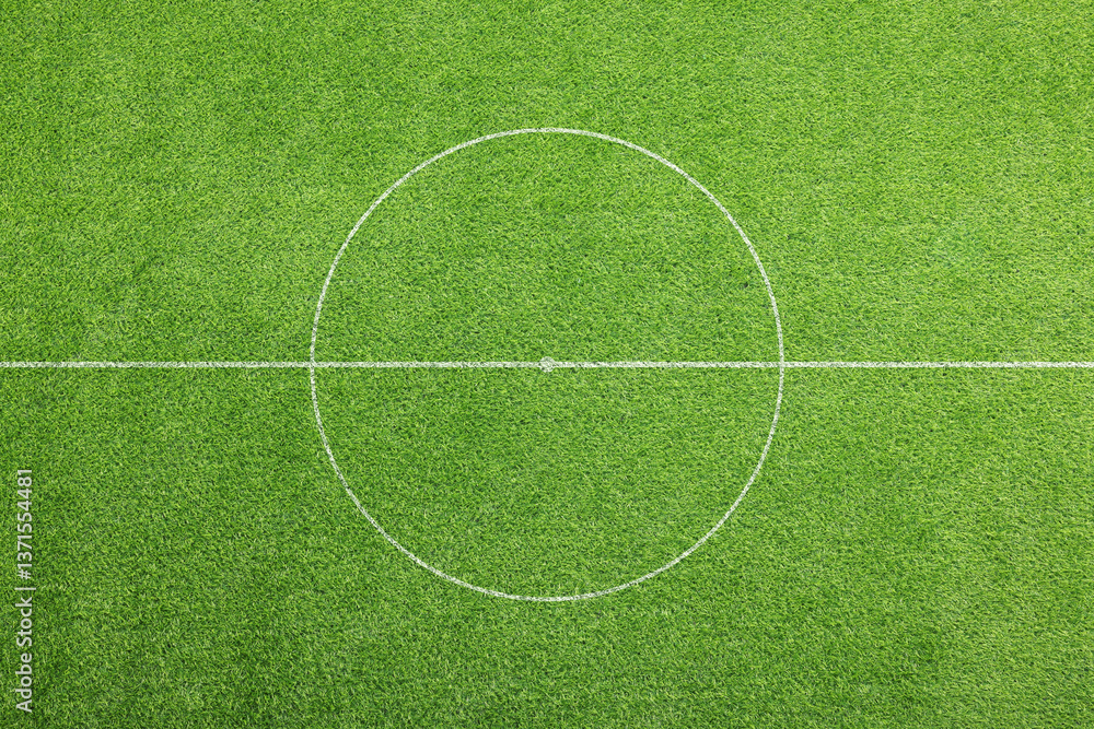 Obraz premium Football field with markings on green turf
