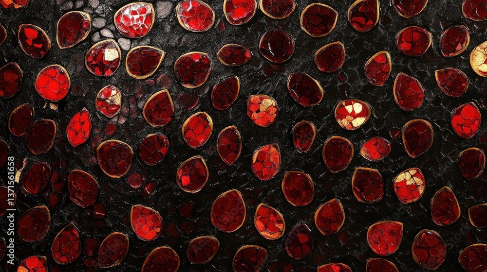 Vibrant Red Decorative Tiles on Dark Background for Artistic Interior Design Inspiration Vibrant Red Decorative Tiles on Dark Background for Artistic Interior Design Inspiration