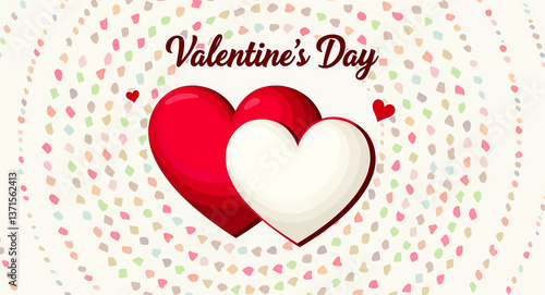 Wallpaper Mural two hearts one red and one white symbolize valentine's day. Torontodigital.ca