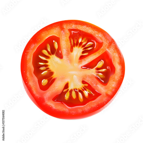 Wallpaper Mural Vibrant Tomato Slice Showcasing its Juicy Texture and Vibrant Color Torontodigital.ca