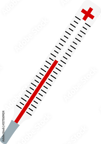 Mercury in Glass Thermometer Illustration
