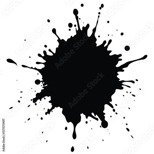 ink splash composition silhouette vector design