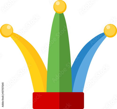 Colorful Jester Hat Graphic Illustration
