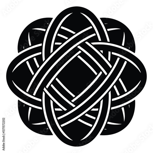 tangled thread design silhouette vector