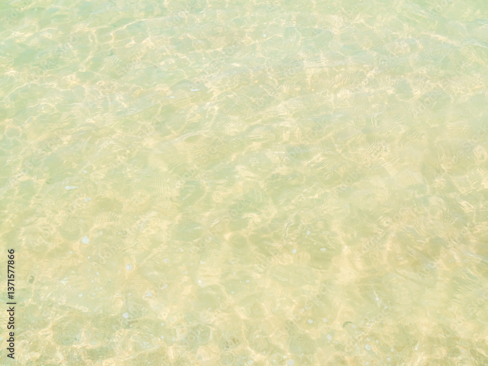 Obraz premium Summer background sea blue with sand beach at coast island scene mockup water nature travel vacation holidays tropical, mockup ocean ecosystem energy change environment, backdrop product cosmetic.