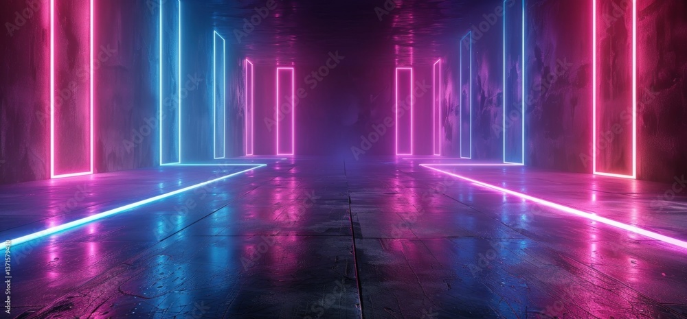 Neon Lights Corridor Neon Lights Corridor