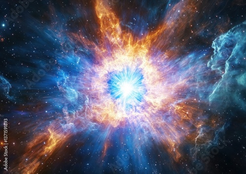 star transitioning into a white dwarf, capturing the captivating energy reduction and transformation into planetary nebula