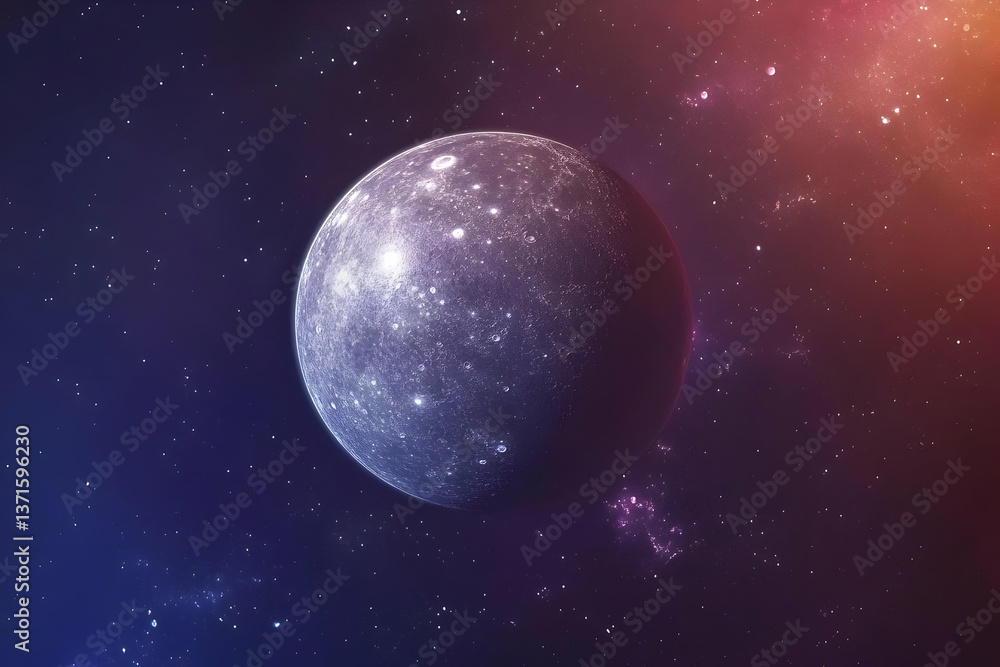 Abstract 3D Illustration of a Cosmic Planet Glowing in Deep Space with Vibrant Colors Abstract 3D Illustration of a Cosmic Planet Glowing in Deep Space with Vibrant Colors