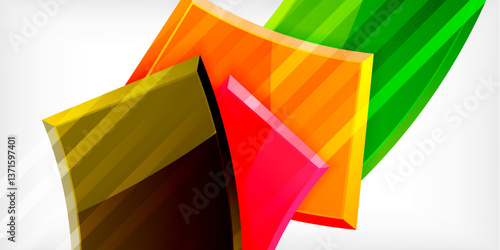 Colorful geometric abstract shapes. Illustration For Wallpaper, Banner, Background, Card, Book Illustration, landing page