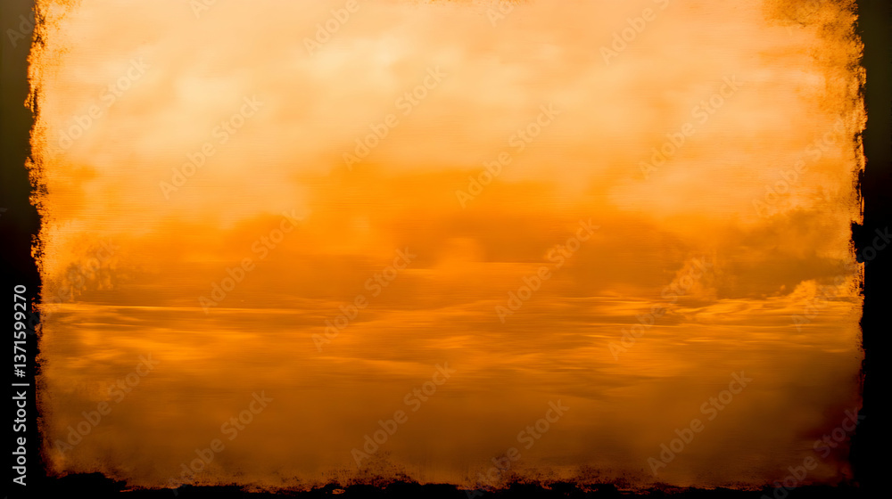 Obraz premium Abstract Golden Sky Background with Orange Clouds and Grunge Texture