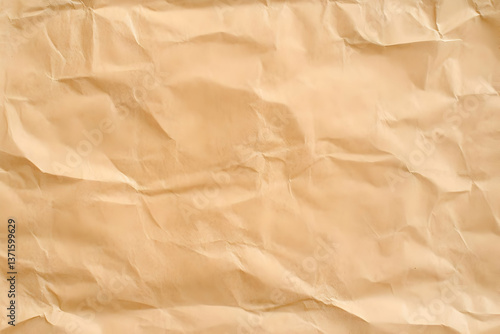 Abstract Photo of a Brown Crumpled Paper Background Texture Close Up