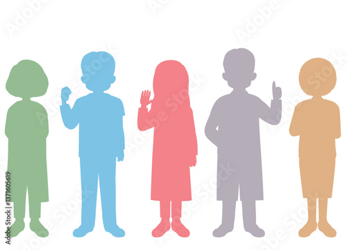 福祉、医療従事者の人物のベクターイラスト素材／医者／薬剤師／看護師／全身／シルエット／カラー
