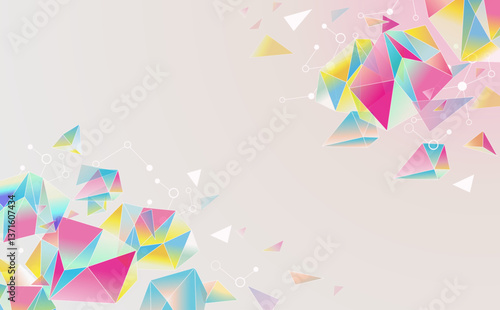 ビジネス　ポリゴン幾何学背景イラスト