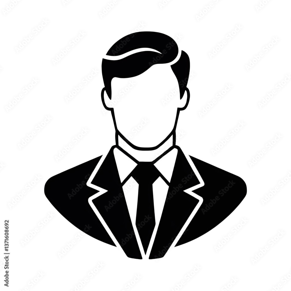 Businessman Icon - Professional Suit & Tie Avatar Logo