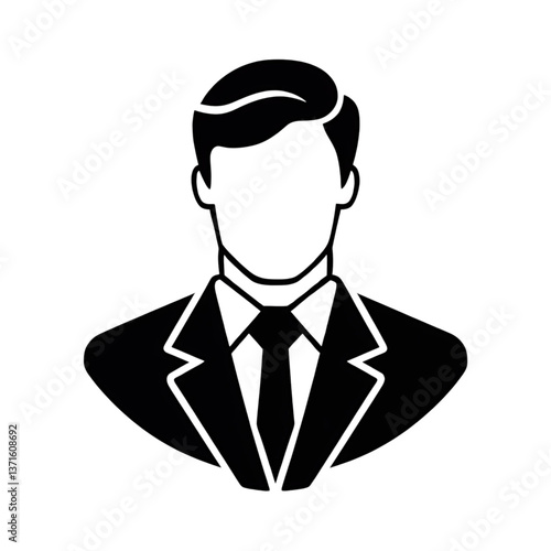 Obraz na płótnie Businessman Icon - Professional Suit & Tie Avatar Logo w salonie