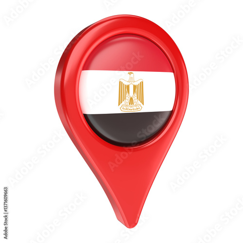 Free Download 3D Egypt Flag Map Marker – Travel, Navigation, and Location Icon - GFXLoad