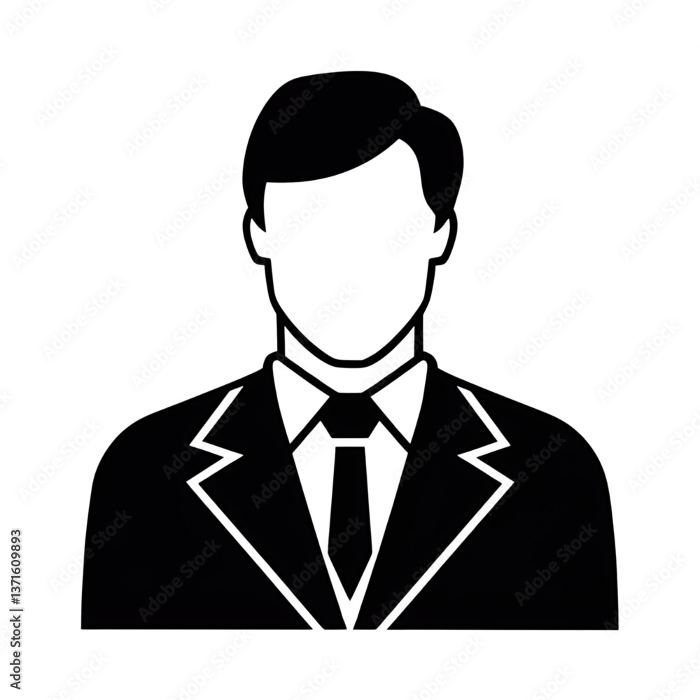 Businessman Icon - Professional Suit & Tie Avatar Logo