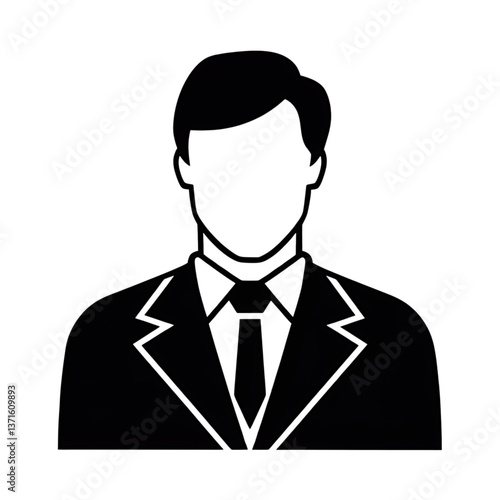 Obraz na płótnie Businessman Icon - Professional Suit & Tie Avatar Logo w salonie
