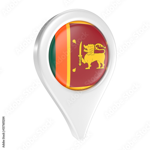 Free Download 3D Sri Lanka Flag Map Marker of the white – Travel, Navigation, and Location Icon - GFXLoad