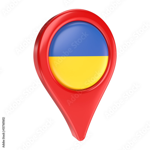 Free Download 3D Ukraine Flag Map Marker – Travel, Navigation, and Location Icon - GFXLoad