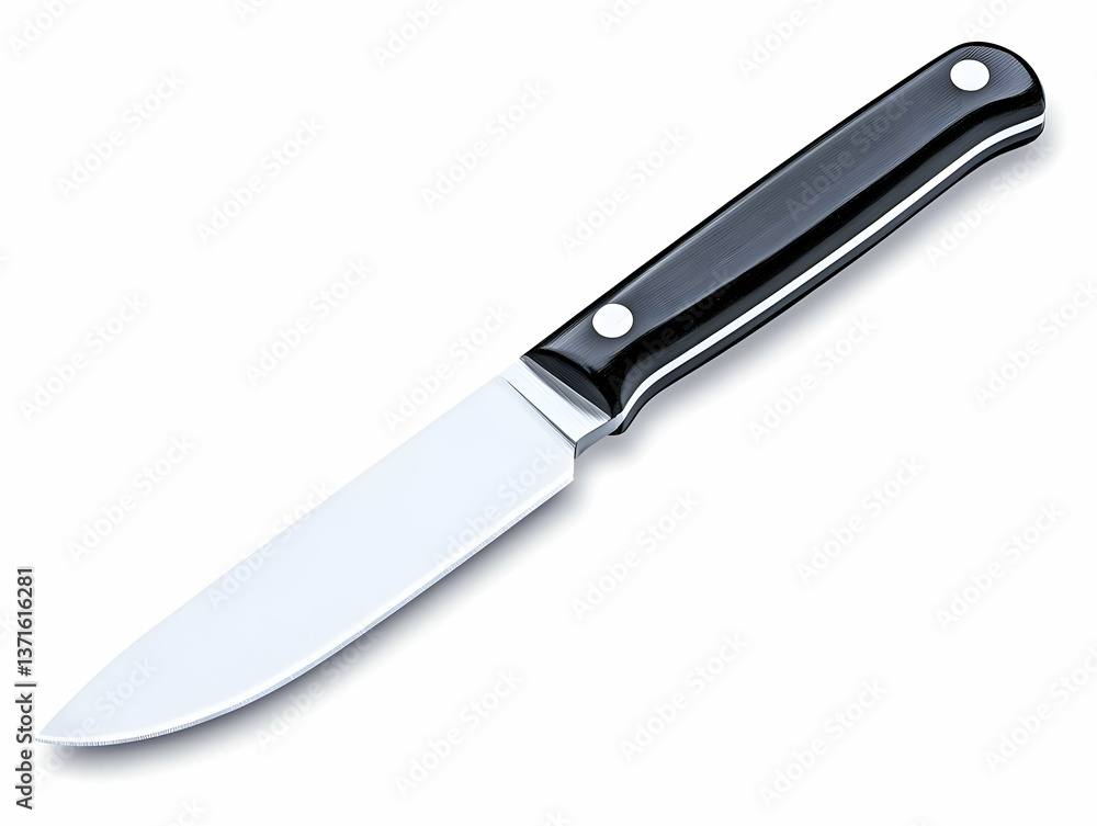 Photo Of A Single Silver Knife On White Background Isolated Closeup View Photo Of A Single Silver Knife On White Background Isolated Closeup View