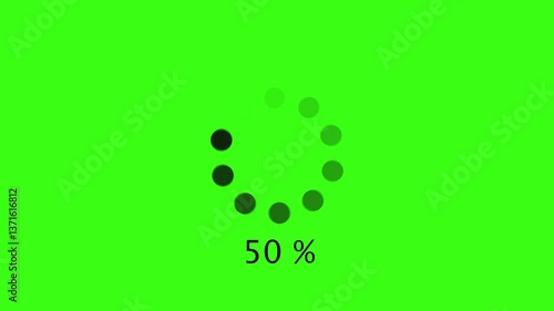 Circular Loading Animation with Percentage on Green Screen
