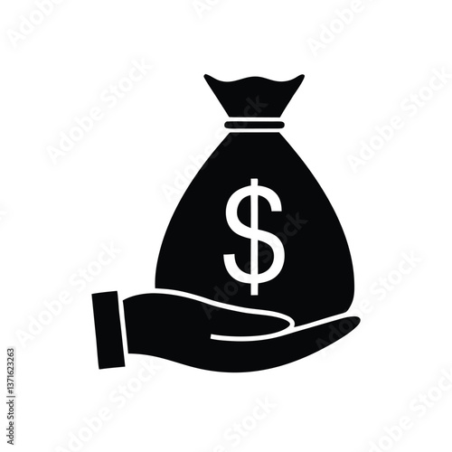 Money Bag Silhouette Vector